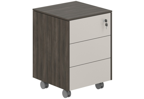 Тумба мобильная Дания, цвет брэнсон трюфель + серый камень