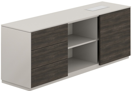 Тумба опорная левая Дания, цвет серый камень + брэнсон трюфель