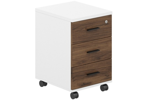 Тумба мобильная 3 ящика Индиго Вуд, цвет дуб модена + белый