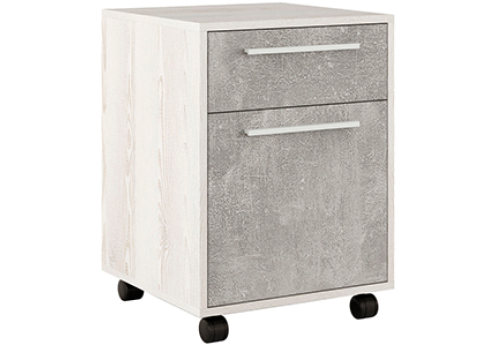 Тумба подкатная 2 ящика Супер Т, цвет сосна + бетон