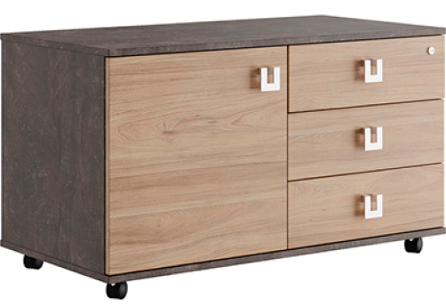 Приставка подкатная Челси, цвет вяз + бетон темный