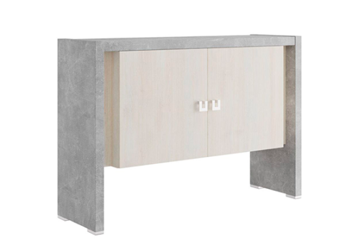 Креденция высокая Челси, цвет дуб шамони светлый + бетон светлый