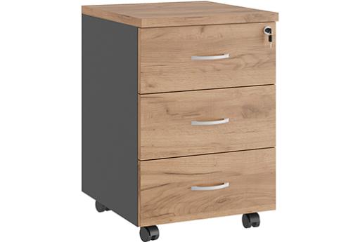 Тумба мобильная Эрника, цвет дуб крафт + антрацит