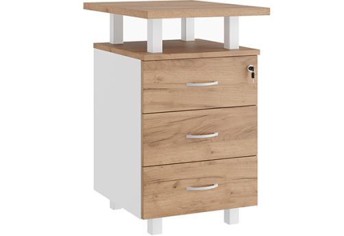 Тумба приставная Эрника, цвет дуб крафт + белый