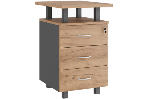 Тумба приставная Эрника, цвет дуб крафт + антрацит