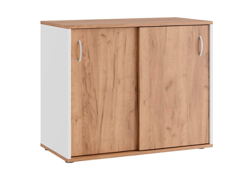 Тумба с раздвижными фасадами Эрника, цвет дуб крафт + белый