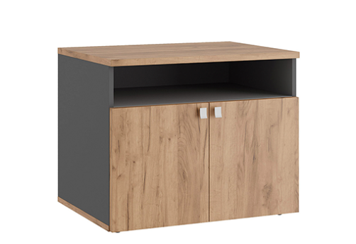 Тумба под оргтехнику Эрника, цвет дуб крафт + антрацит