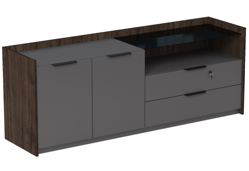 Тумба опорная двусоставная (левая, правая) с замком Венди, цвет брауни + графит