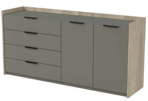 Тумба двусоставная с ящиками (метабокс) Венди, цвет светлый дуб + терра