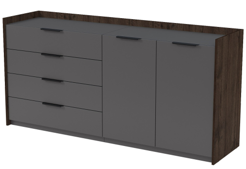 Тумба двусоставная с ящиками Венди, цвет брауни + графит