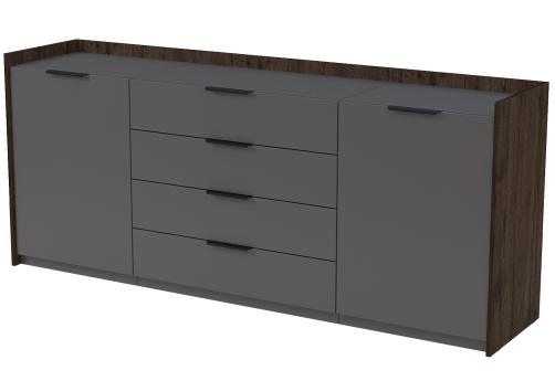 Тумба трехсоставная с ящиками (метабокс) Венди, цвет брауни + графит