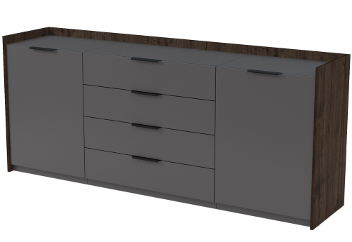 Тумба трехсоставная с ящиками Венди, цвет брауни + графит