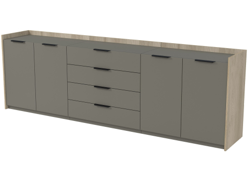 Тумба трехсоставная с ящиками Венди, цвет светлый дуб + терра