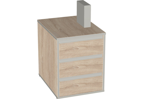 Тумба приставная (без топа) с замком Валенсия, цвет дуб сонома