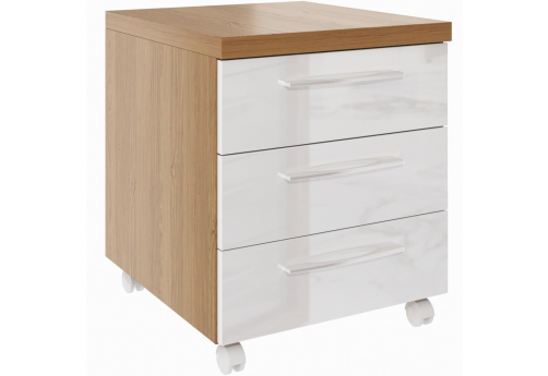 Тумба мобильная Дублин, цвет дуб сантана + белый