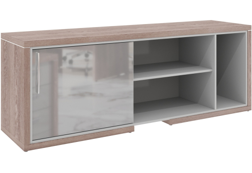 Тумба сервисная Дублин, цвет дуб нельсон + серый