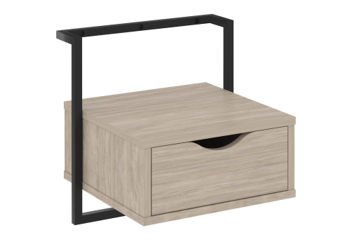 Тумба навесная Европа, цвет дуб аттик + черный