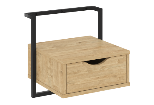 Тумба навесная Европа, цвет тиквуд светлый + черный