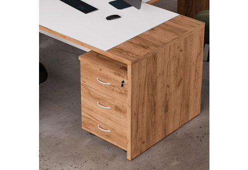 Тумба мобильная Стинг, цвет дуб крафт + белый