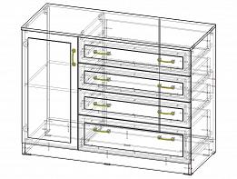 Комод №3 МДФ Люкс BMS