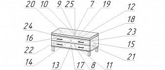 Комод прикроватный Тис - 114 BMS