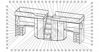 Двухъярусная кровать Миф 4.5 BMS