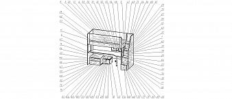 Двухъярусная детская кровать со столом Дино 53 BMS