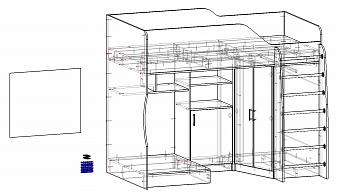 Кровать с диваном Мини 1.1 BMS