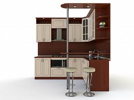 Кухня с барной стойкой Бертрам 3 BMS