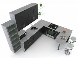 Кухня с барной стойкой Джози BMS
