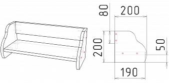 Полка настенная Organic 6 BMS
