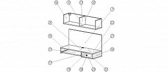 Навесной компьютерный стол CH AirTable R1 Kit BMS