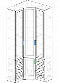 Шкаф угловой МБ-54 BMS