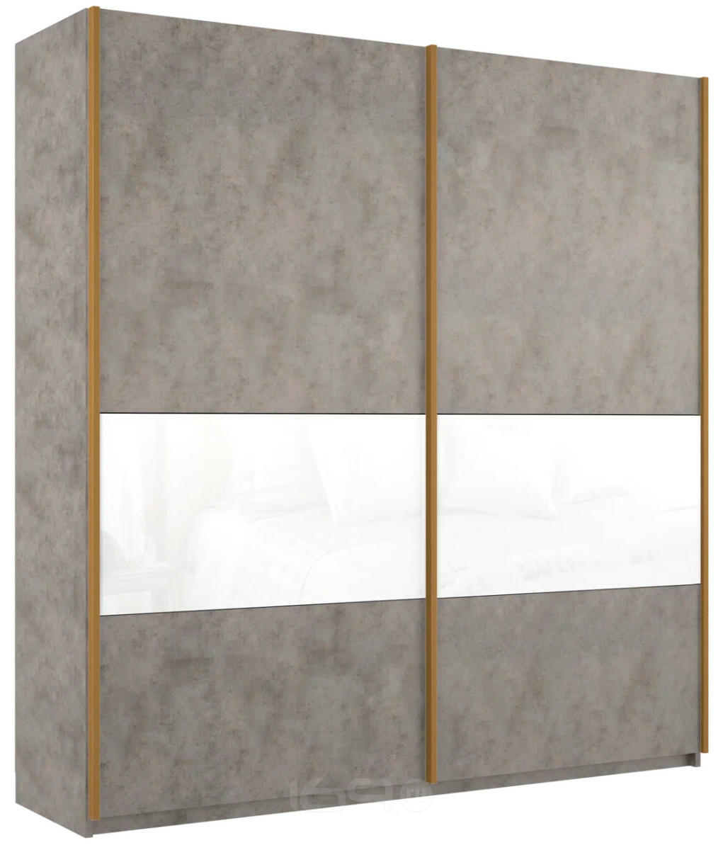 Шкаф-купе 2200x570x2300 Прайм Бетон ДСП, стекло
