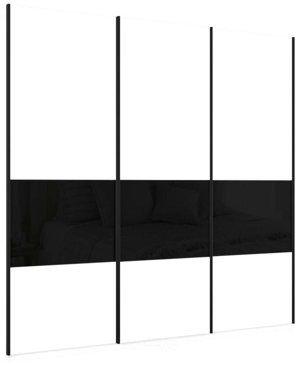 Шкаф-купе 2400x570x2300 Прайм Белый снег ДСП, стекло