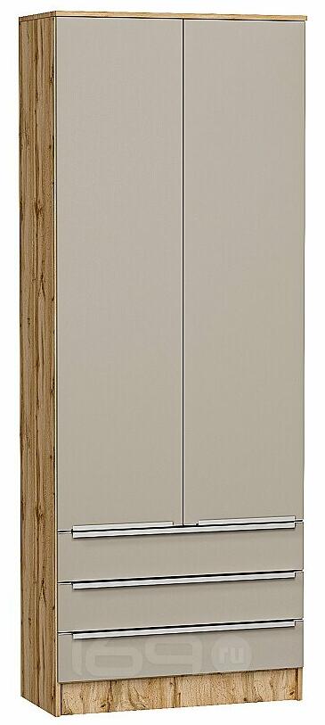 Шкаф двухстворчатый Стиль ШК-803 с ящиками Silky Grey Дуб Вотан