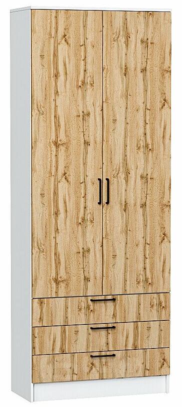 Шкаф двухстворчатый Стиль ШК-803 с ящиками Wotan Oak 2S Белый