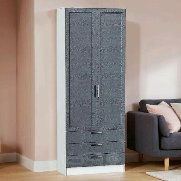 Шкаф двухстворчатый Стиль ШК-803 с ящиками Graphite Softwood Белый