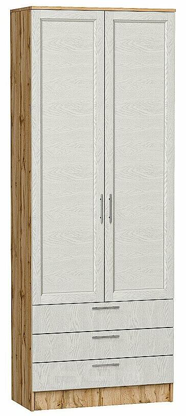 Шкаф двухстворчатый Стиль ШК-803 с ящиками Cappuccino Softwood Дуб Вотан