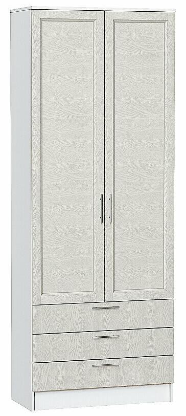 Шкаф двухстворчатый Стиль ШК-803 с ящиками Cappuccino Softwood Белый