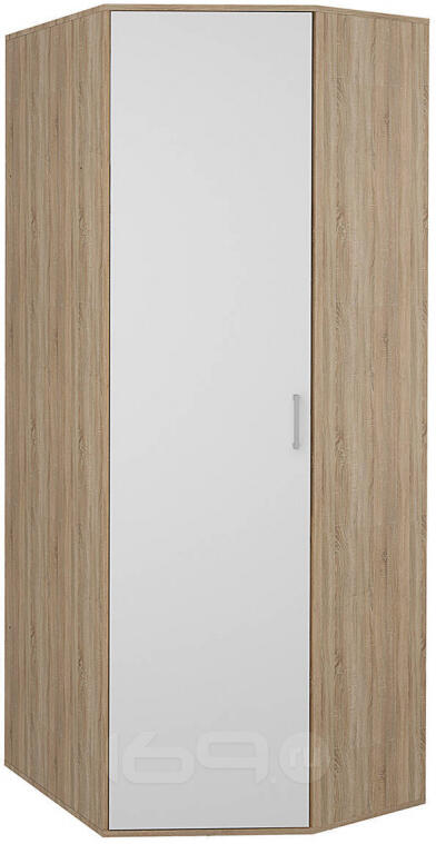 Шкаф 880x900x2200 Мика Белый/дуб сонома ЛДСП