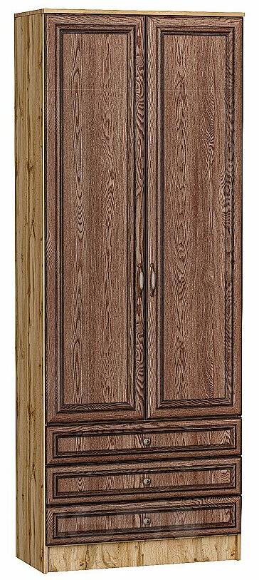 Шкаф двухстворчатый Стиль ШК-803 с ящиками Brown Dreamline Дуб Вотан