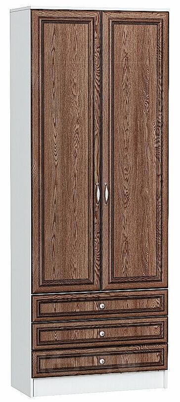 Шкаф двухстворчатый Стиль ШК-803 с ящиками Brown Dreamline Белый