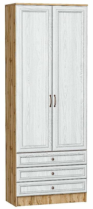 Шкаф двухстворчатый Стиль ШК-803 с ящиками White Dreamline Дуб Вотан