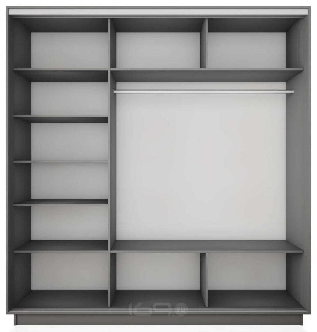 Корпус 3х-дверного шкафа-купе Экспресс 2 Трио 240 Серый Диамант 2400x2200x600