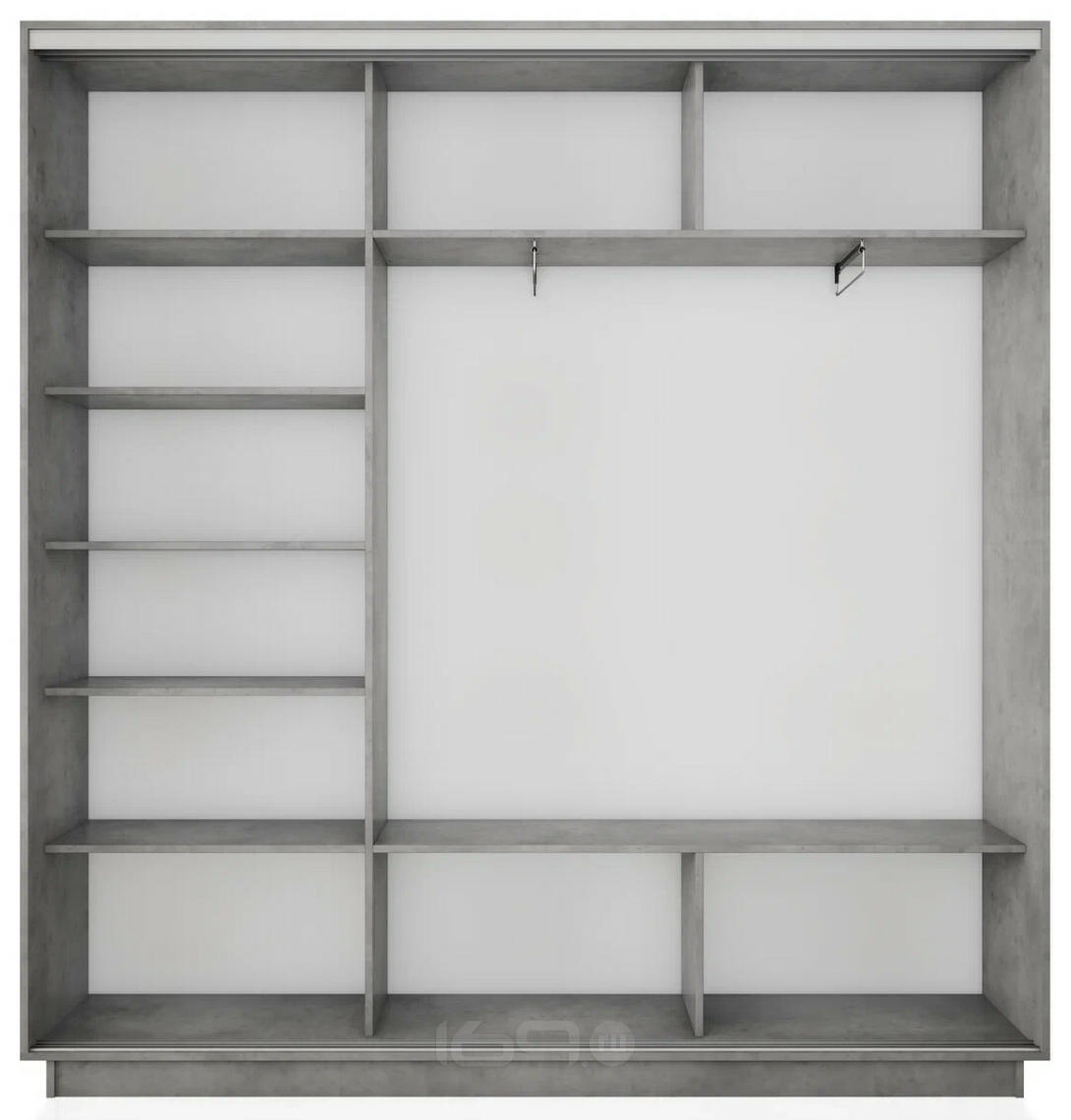 Корпус 3х-дверного шкафа-купе Экспресс 2 Трио 240 Бетон 2400x2200x450