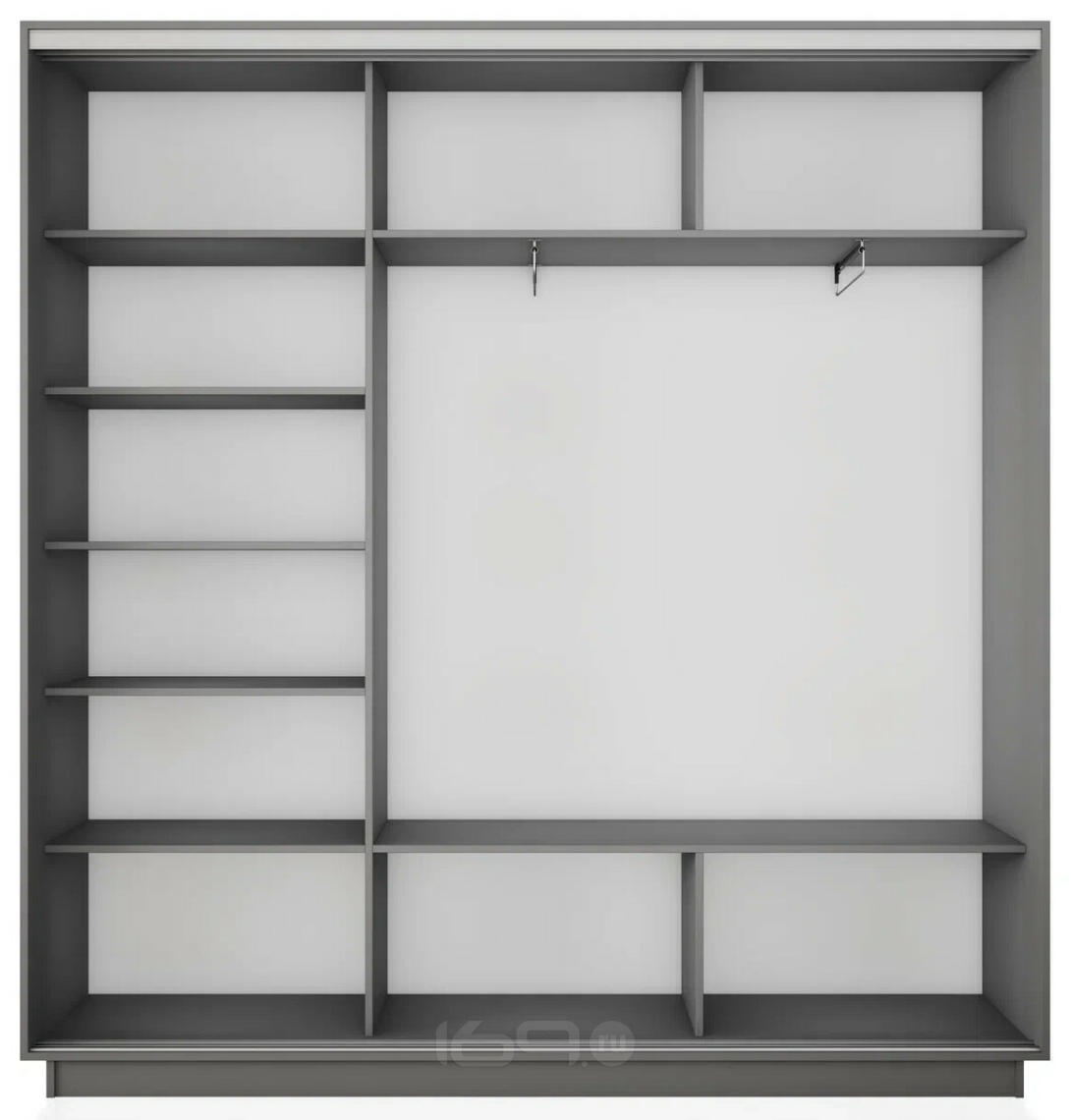 Корпус 3х-дверного шкафа-купе Экспресс 2 Трио 210 Серый Диамант 2100x2200x450