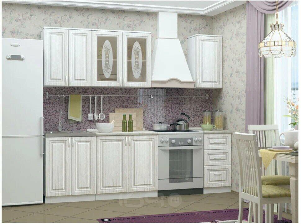 Кухонный гарнитур Констанция Сандал/Белый 2140x1800x600 (Антарес)