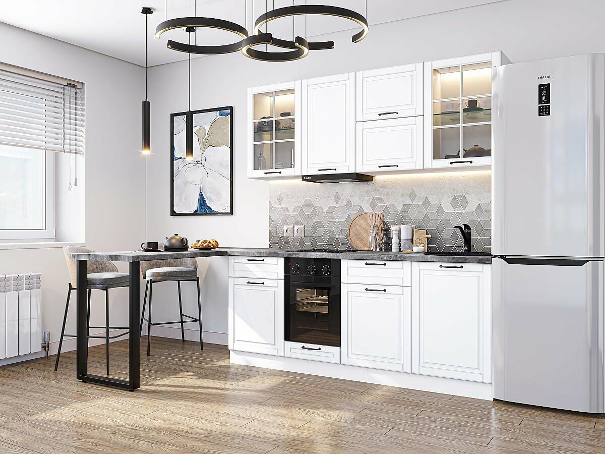Модульный кухонный гарнитур Дублин-03 Special White/Белый 2140x1950x600