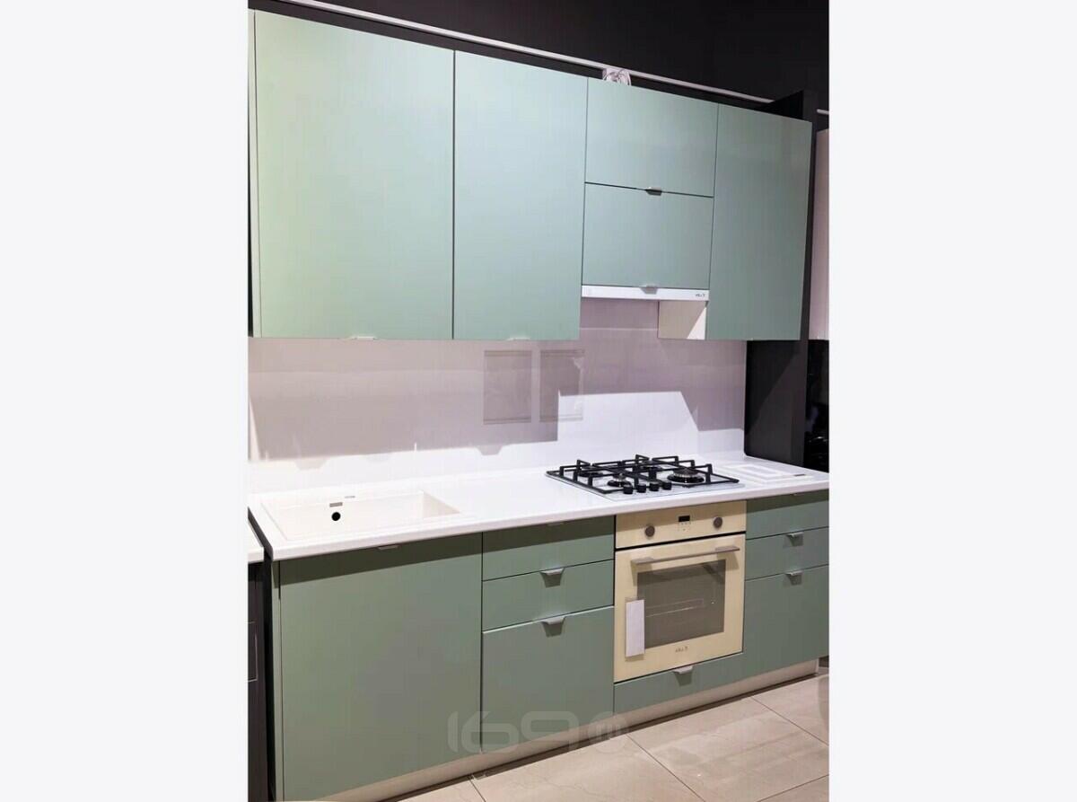 Модульный кухонный гарнитур Фьюжн Silky Mint/Белый 2330x2200x600
